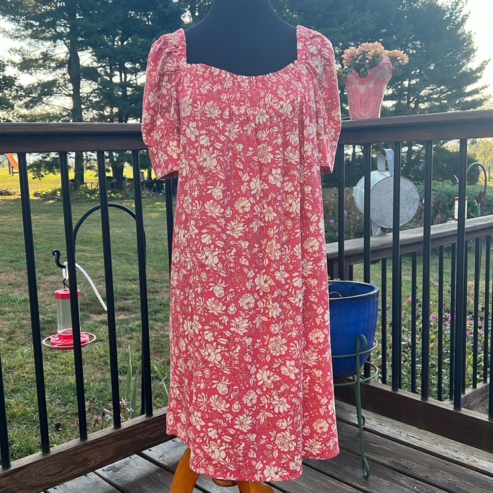J. Crew Smocked Cotton Dress